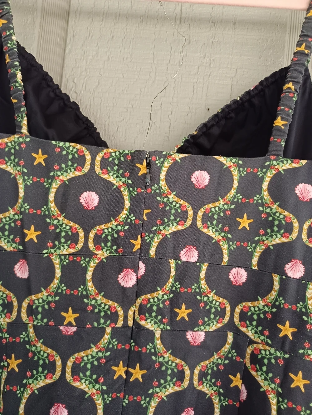 Hill House The Lillie Dress Size XXL Cotton Blend In Cisco Trellis Black Multi